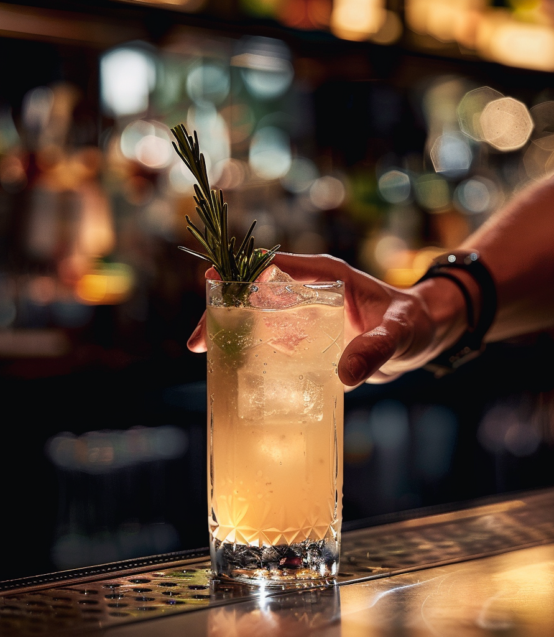 drink som serveras på bardisk
